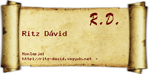Ritz Dávid névjegykártya